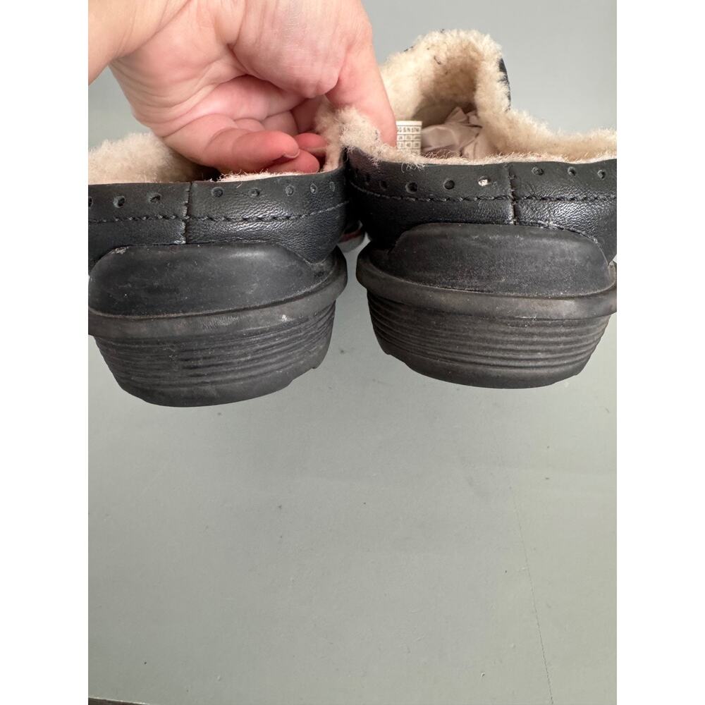 UGG Black Leather Shearling-Lined Clogs - Picture 6 of 8